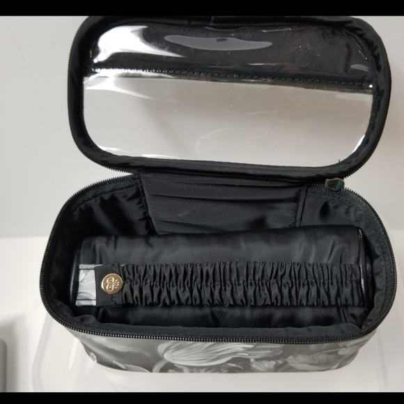 PurseN Bangle Rings Jewelry Bag w Handle,Travel Storage Floral Black Silver EUC! - Picture 3 of 10